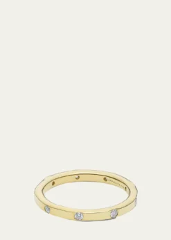 IppolitaThin Band Ring in 18K Gold with Diamonds
