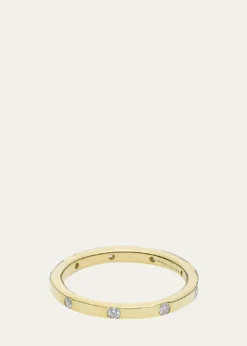 IppolitaThin Band Ring in 18K Gold with Diamonds