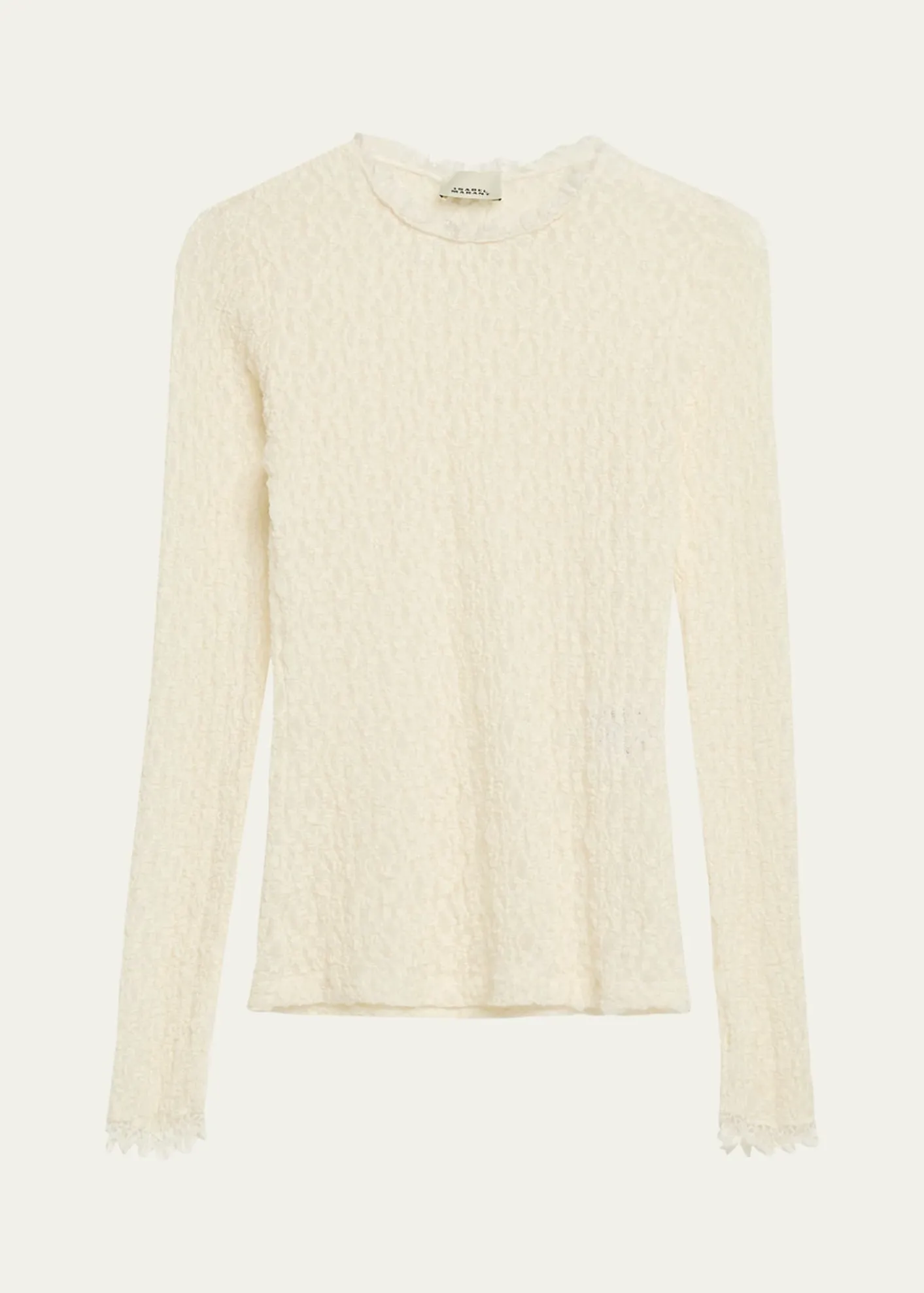 Isabel MarantBrany Stretch Lace Long-Sleeve Top