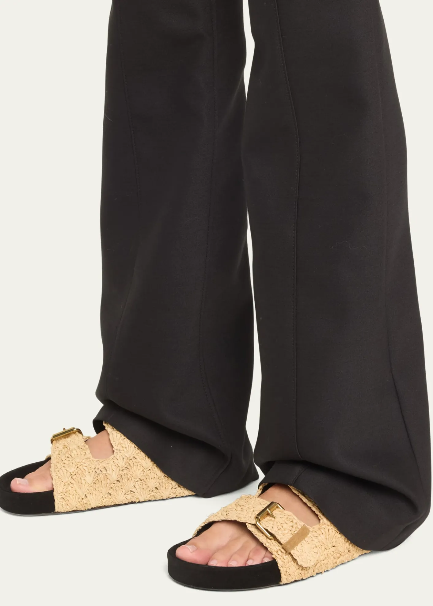 Isabel MarantLennyo Rattan Dual-Buckle Slide Sandals