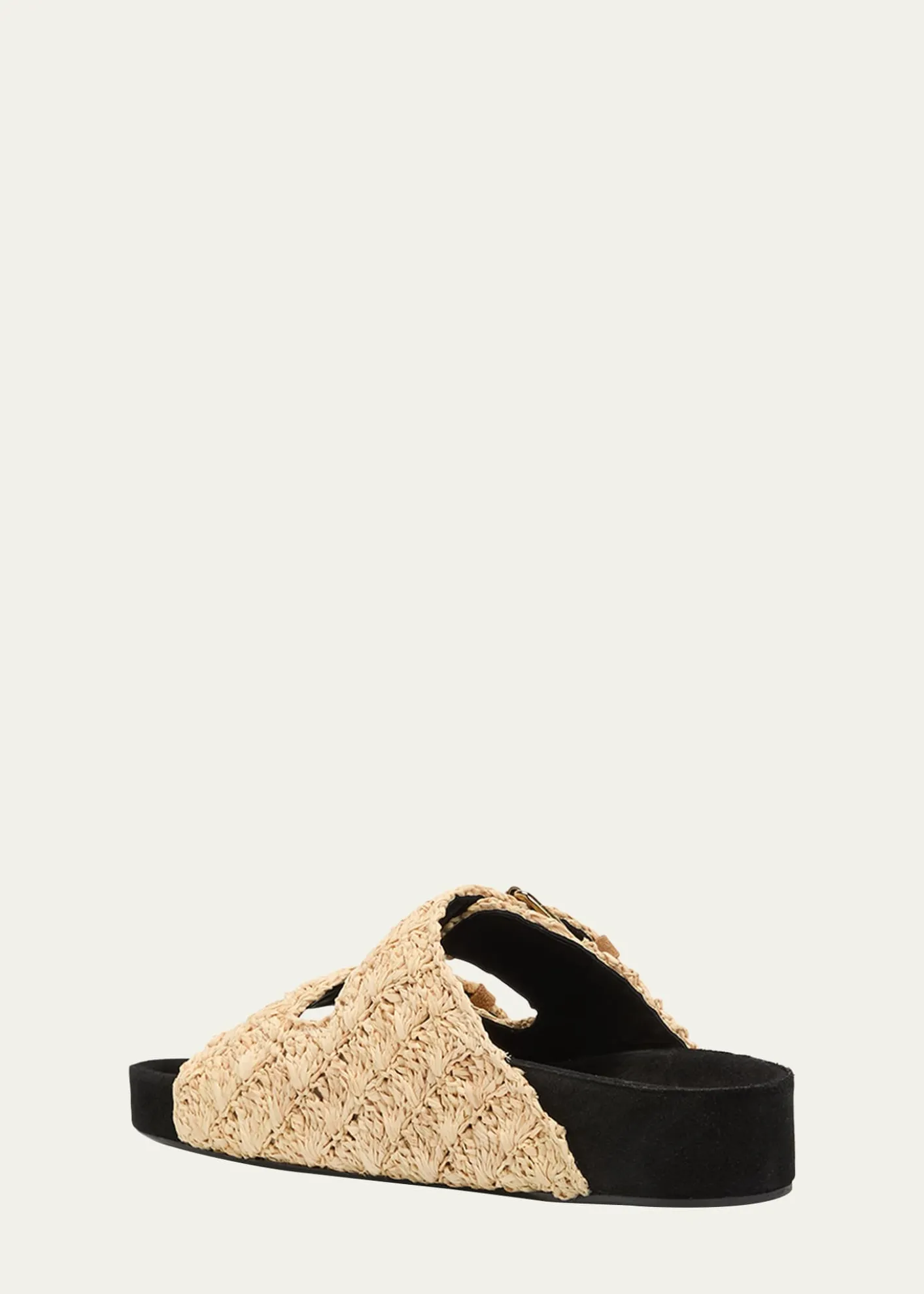 Isabel MarantLennyo Rattan Dual-Buckle Slide Sandals