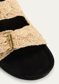 Isabel MarantLennyo Rattan Dual-Buckle Slide Sandals