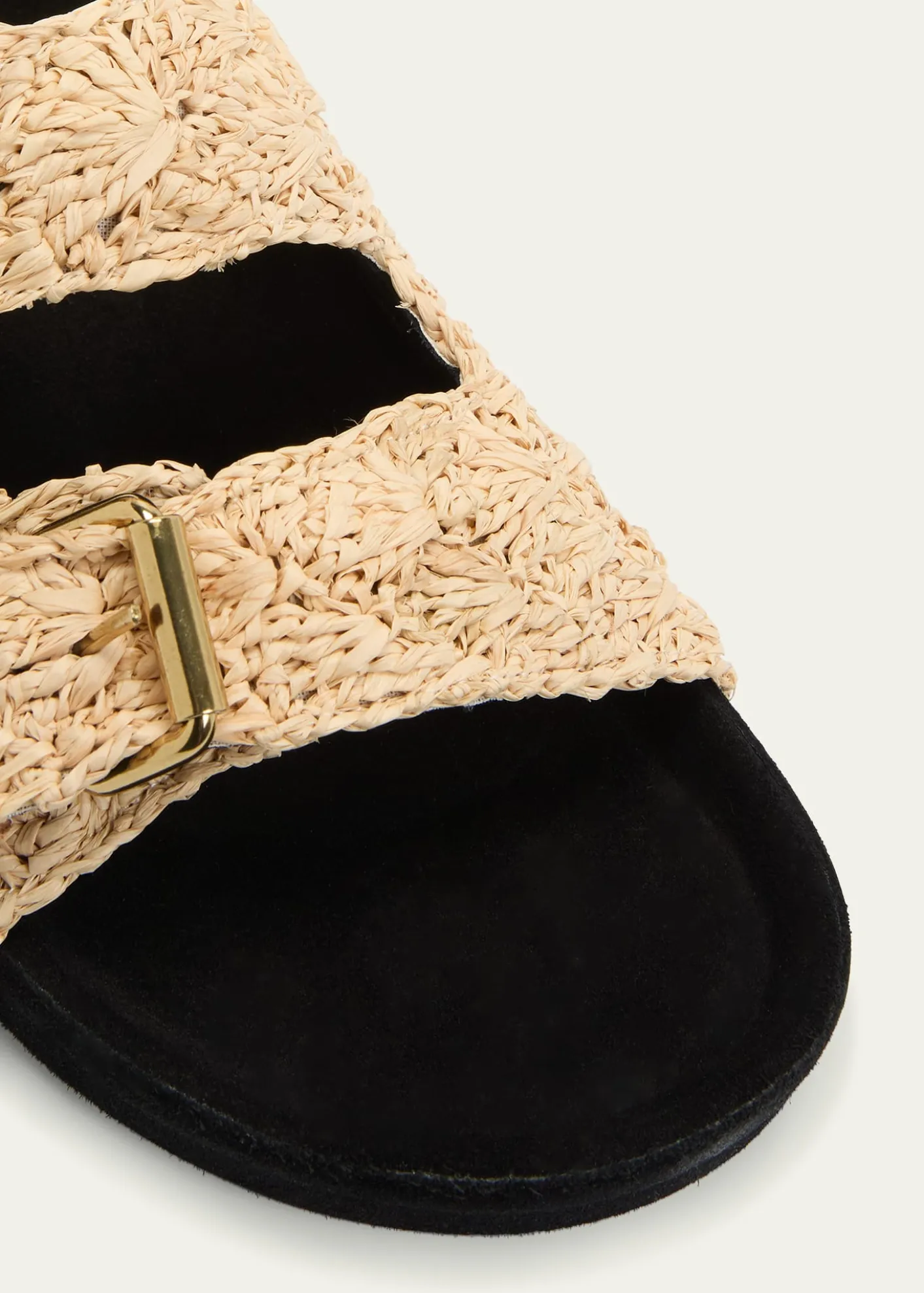 Isabel MarantLennyo Rattan Dual-Buckle Slide Sandals