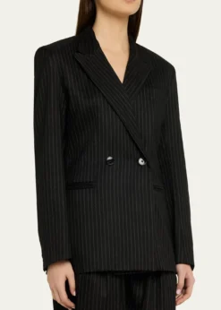 Isabel MarantRanya Pinstripe Double-Breasted Jacket