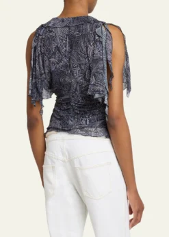 Isabel MarantThanais Lace-Up Silk Top