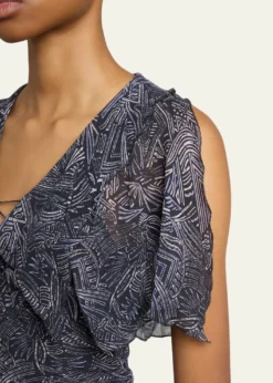 Isabel MarantThanais Lace-Up Silk Top