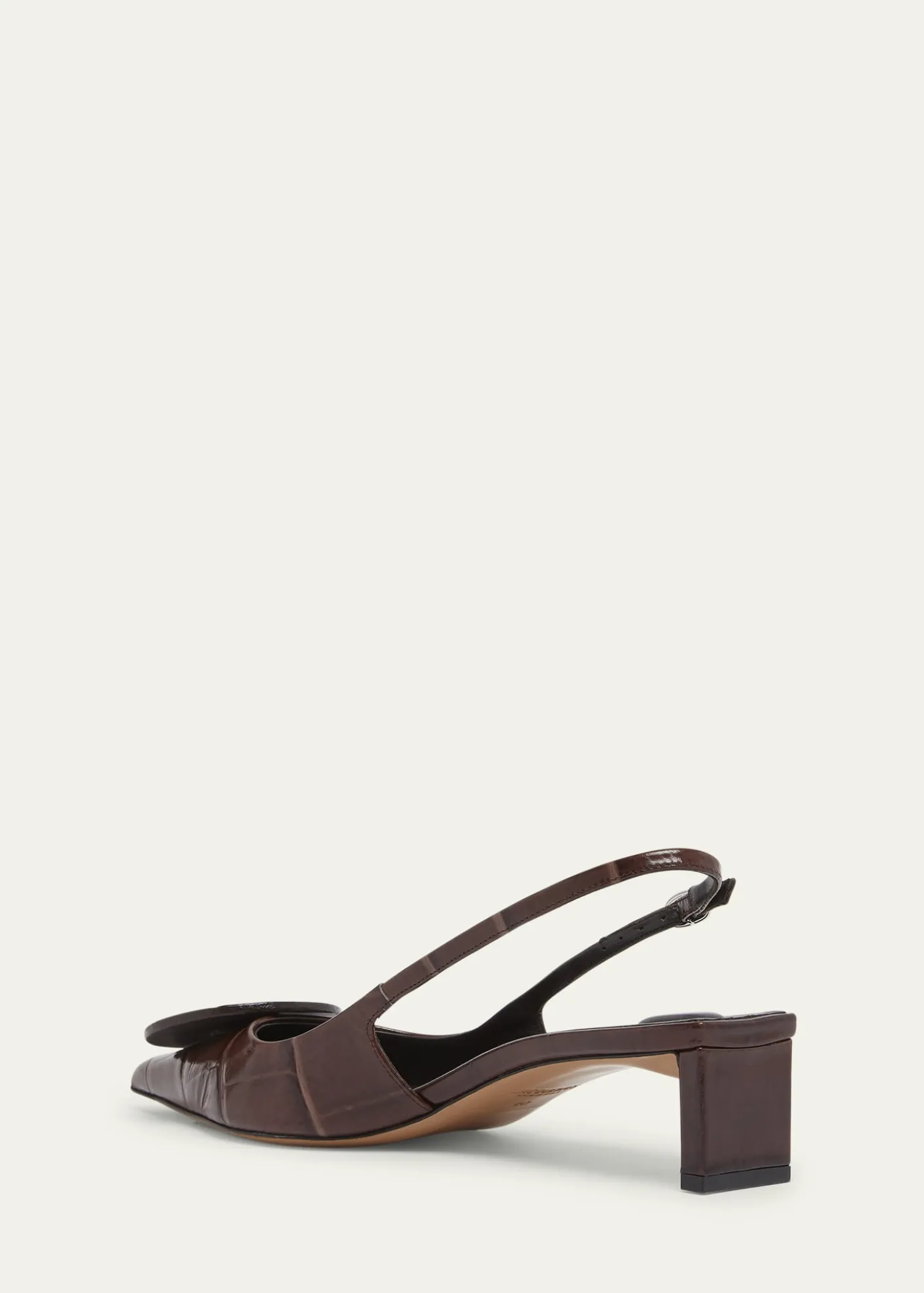 JacquemusCroc-Embossed Leather Slingback Pumps