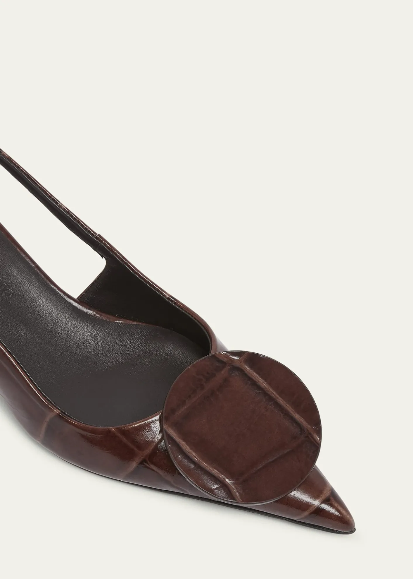 JacquemusCroc-Embossed Leather Slingback Pumps