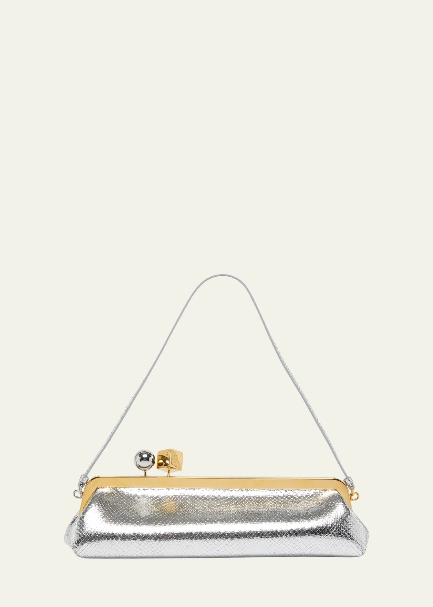 JacquemusLa Pochette Salon Snakeskin-Embossed Leather Clutch Bag