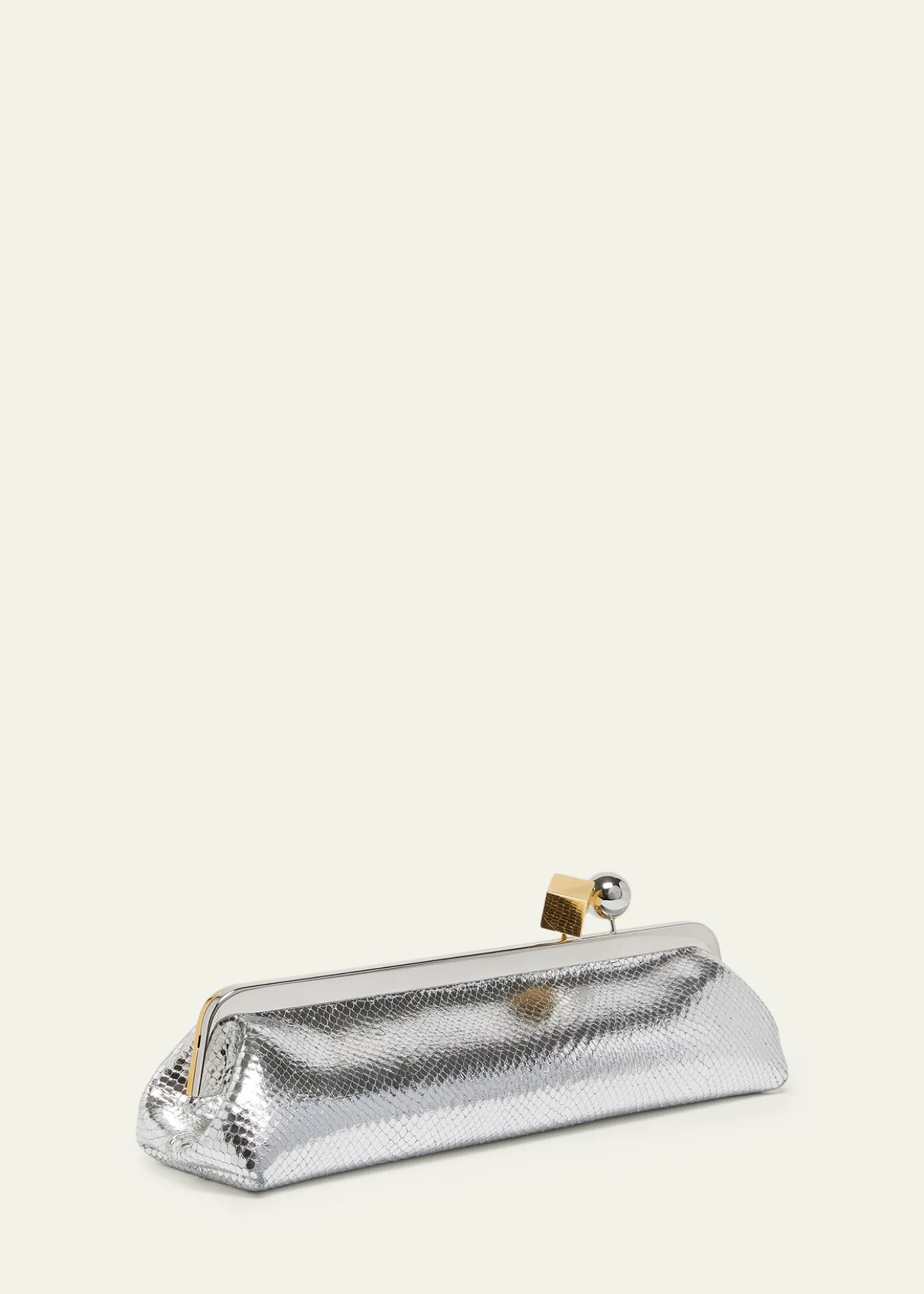 JacquemusLa Pochette Salon Snakeskin-Embossed Leather Clutch Bag