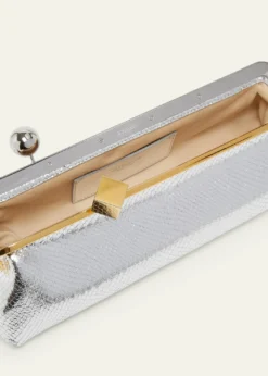 JacquemusLa Pochette Salon Snakeskin-Embossed Leather Clutch Bag