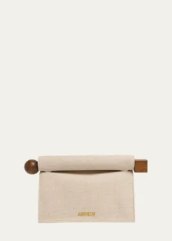 JacquemusLa Rond Carré Linen Clutch Bag