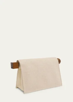 JacquemusLa Rond Carré Linen Clutch Bag