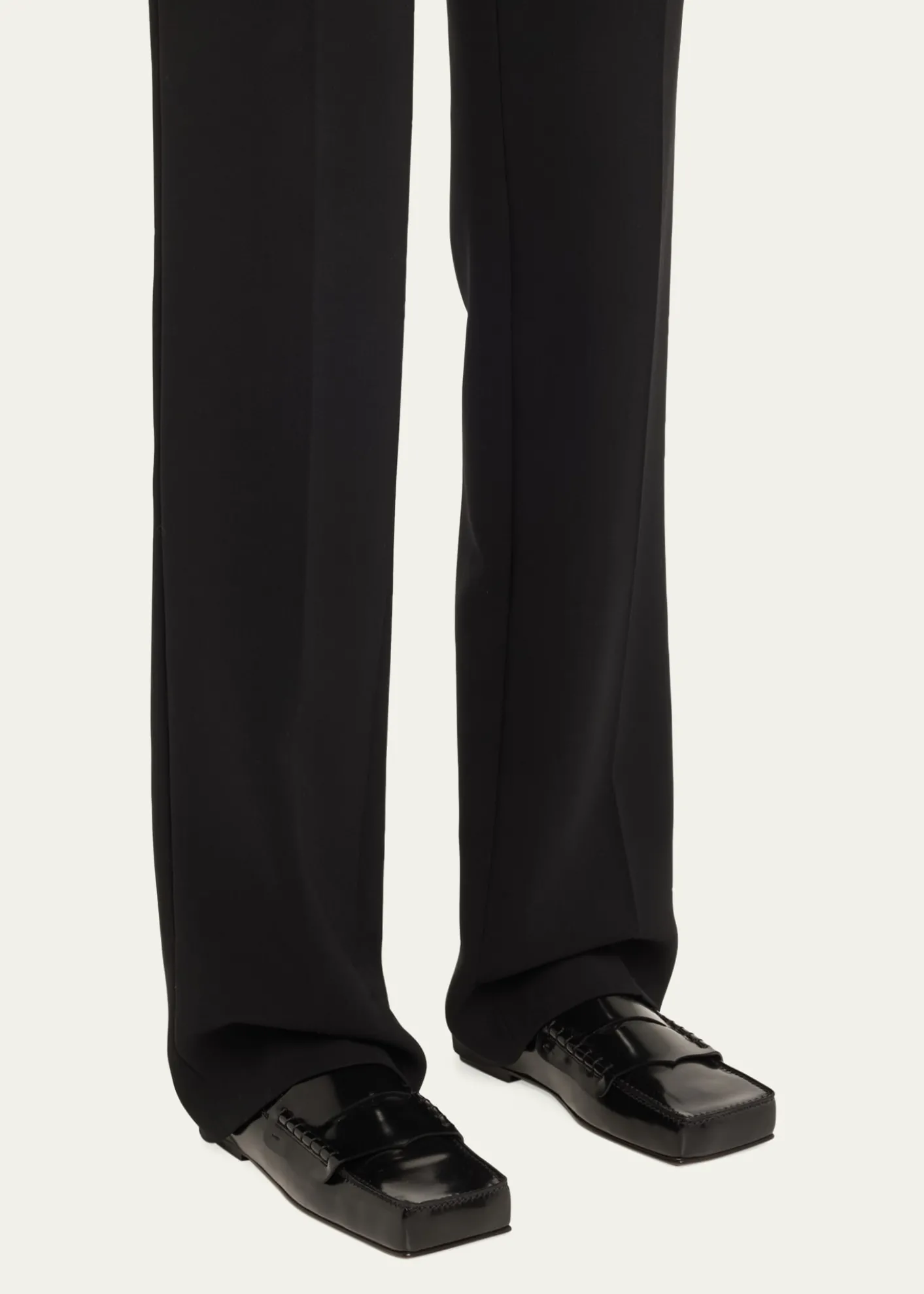JacquemusLeather Square-Toe Penny Loafers