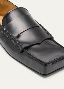JacquemusLeather Square-Toe Penny Loafers