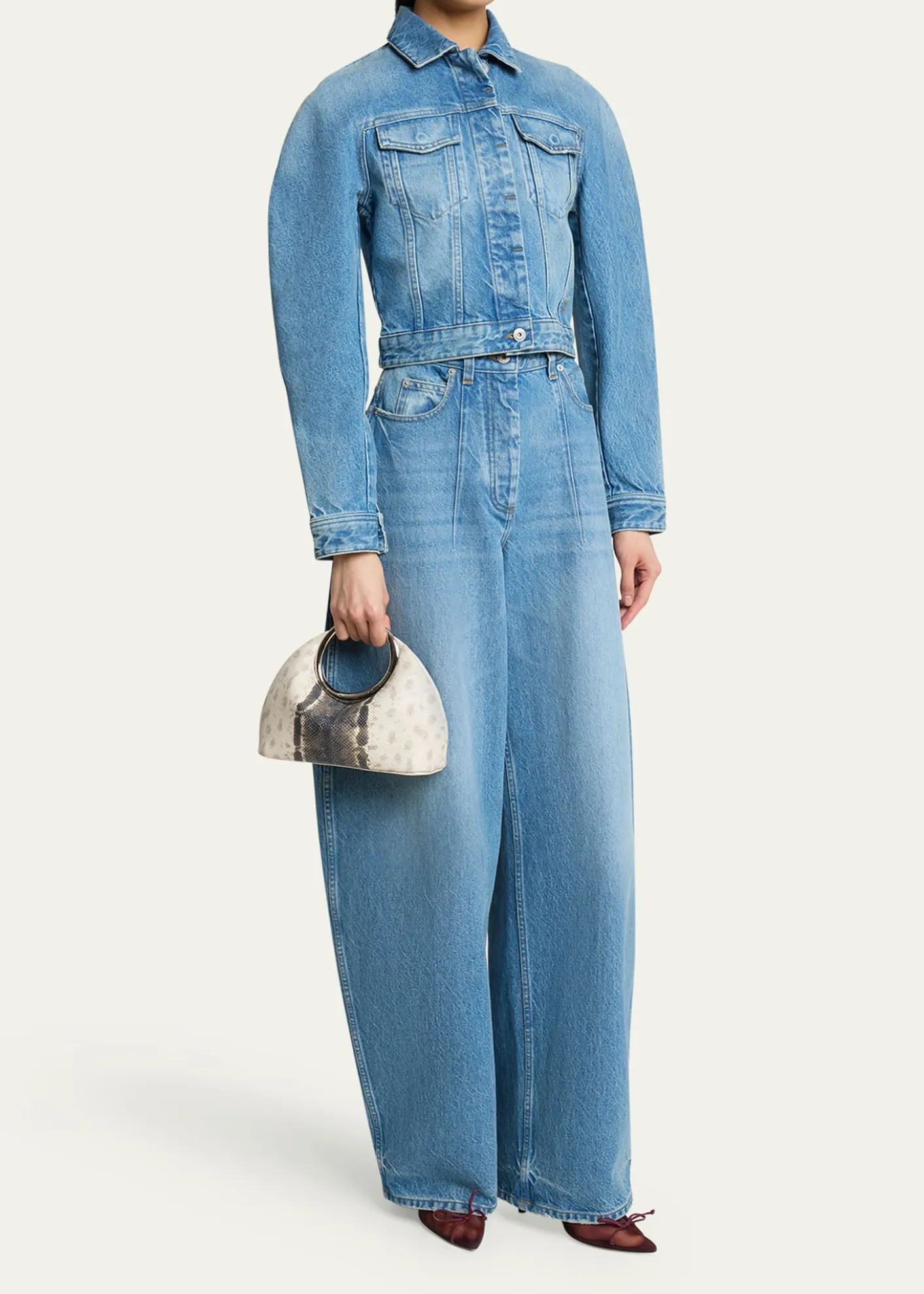 JacquemusLe Petit Calino Python-Embossed Top-Handle Bag