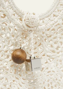 JacquemusLe Petite Crochet Raffia Lace Top-Handle Bag