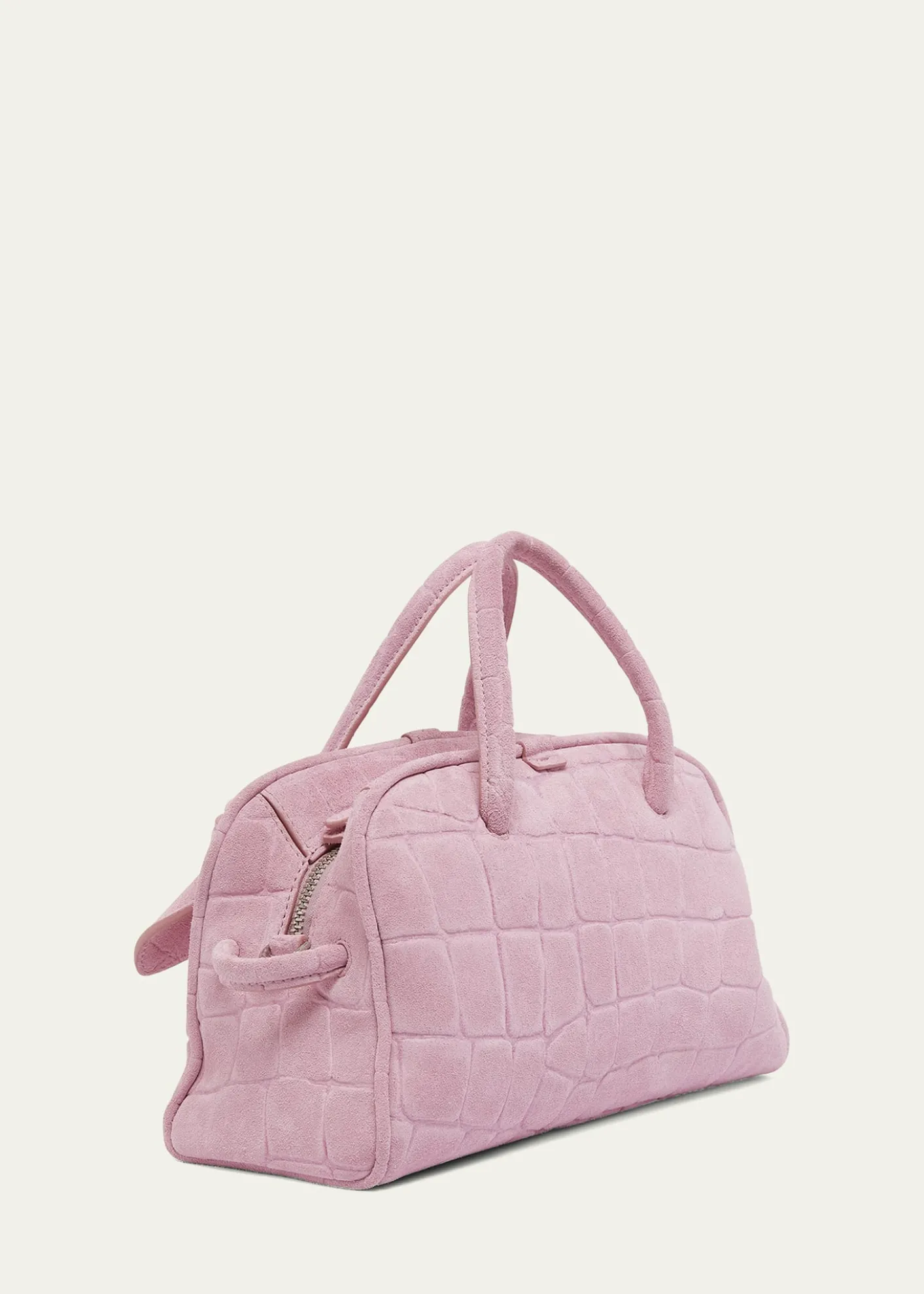 JacquemusLe Petit Turismo Croc-Embossed Suede Bowling Bag