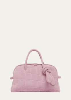 JacquemusLe Petit Turismo Croc-Embossed Suede Bowling Bag