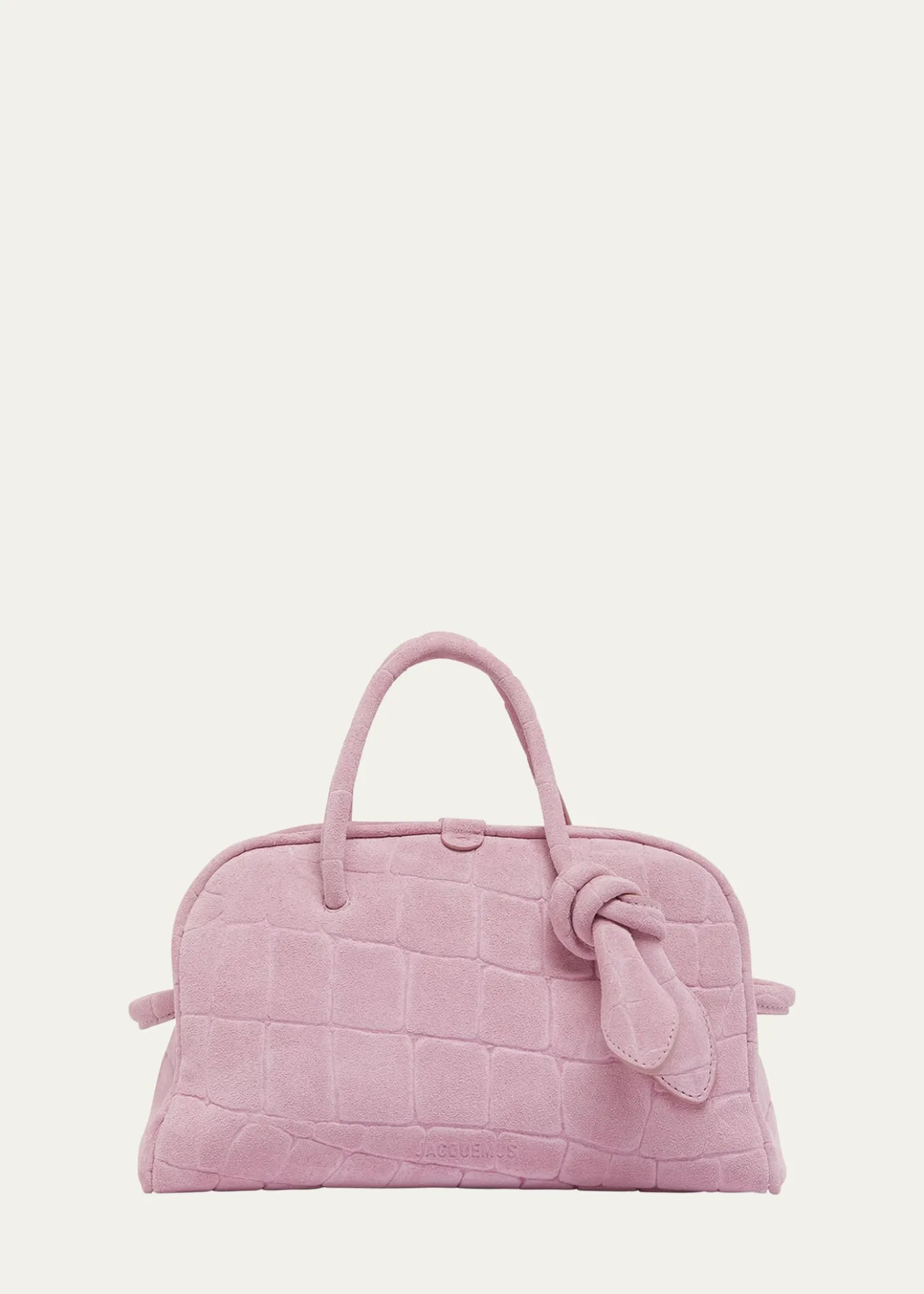 JacquemusLe Petit Turismo Croc-Embossed Suede Bowling Bag