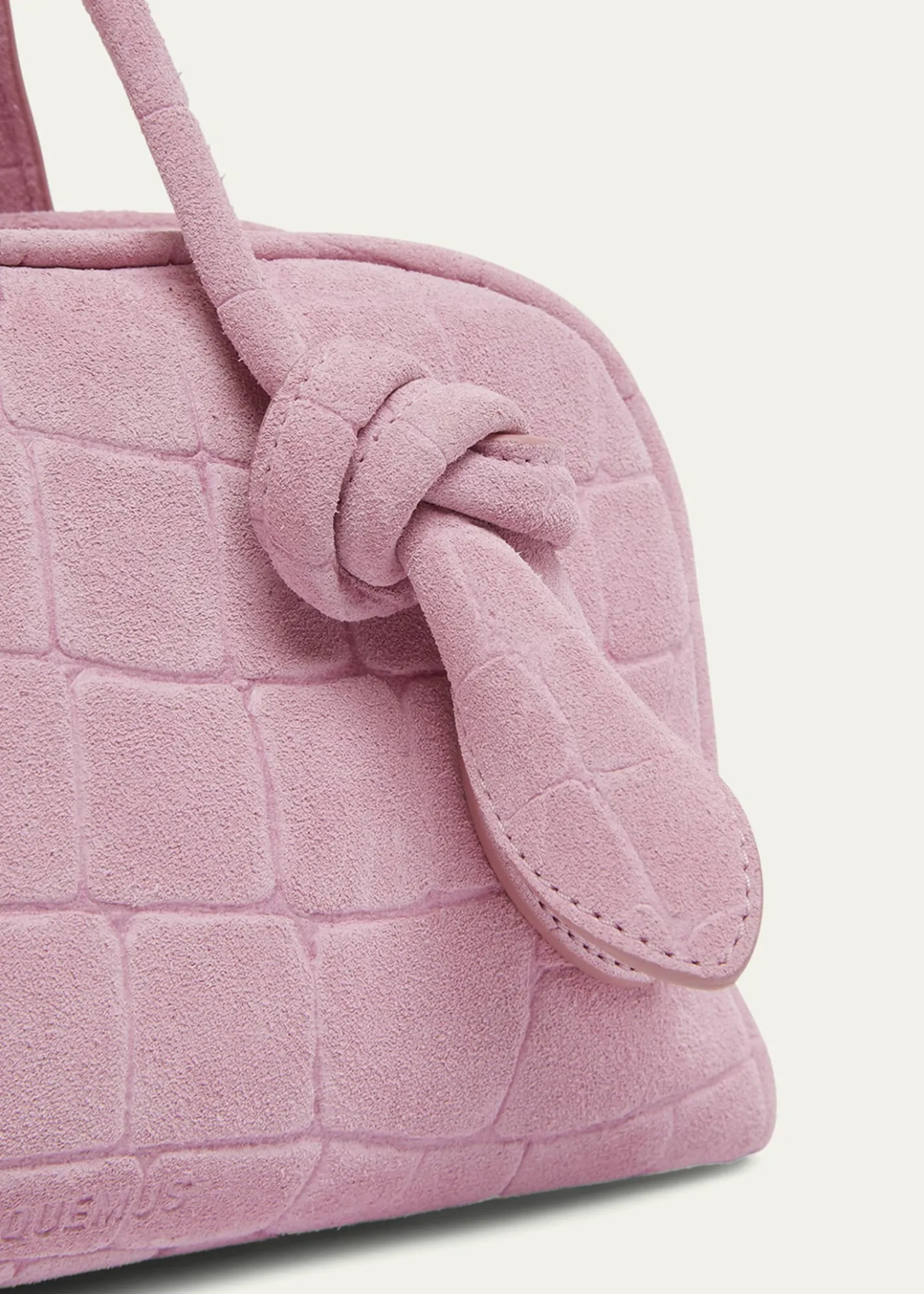JacquemusLe Petit Turismo Croc-Embossed Suede Bowling Bag