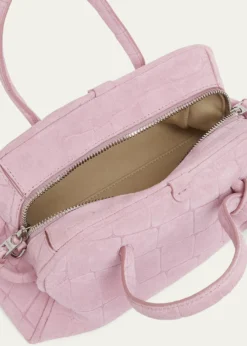 JacquemusLe Petit Turismo Croc-Embossed Suede Bowling Bag