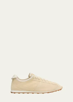 JacquemusLes Tennis Croc-Embossed Suede Sneakers