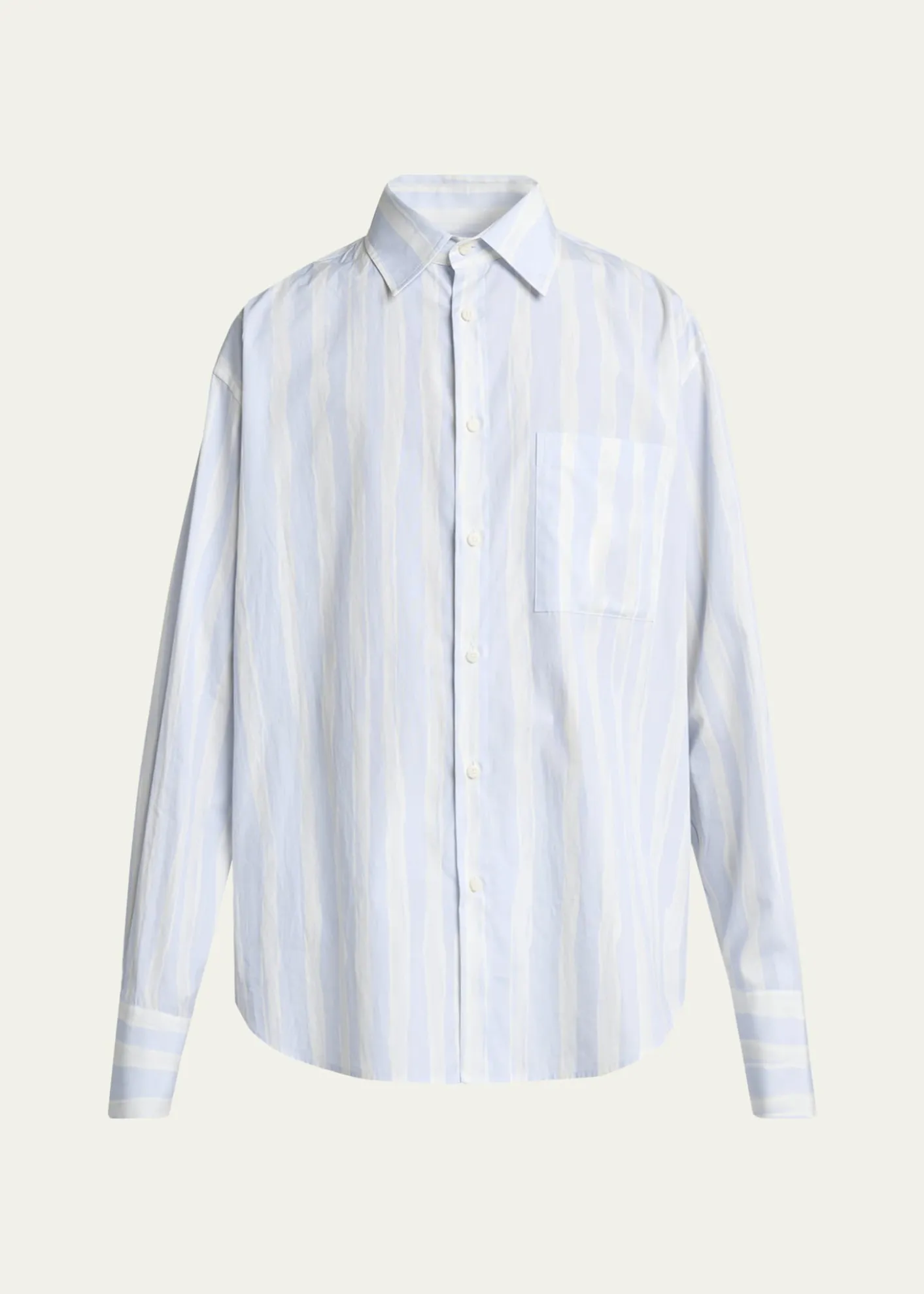 JacquemusMen's Candy Stripe Relaxed Cotton Button-Down Shirt