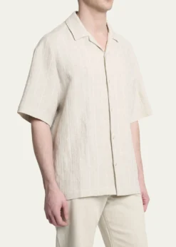 JacquemusMen's Cotton and Linen Fonccio Camp Shirt