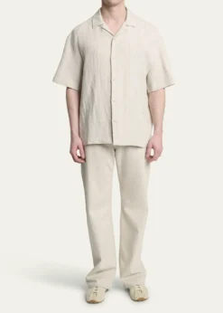 JacquemusMen's Cotton and Linen Fonccio Camp Shirt