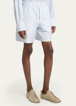 JacquemusMen's Cotton Stripe Relaxed Flat-Front Shorts