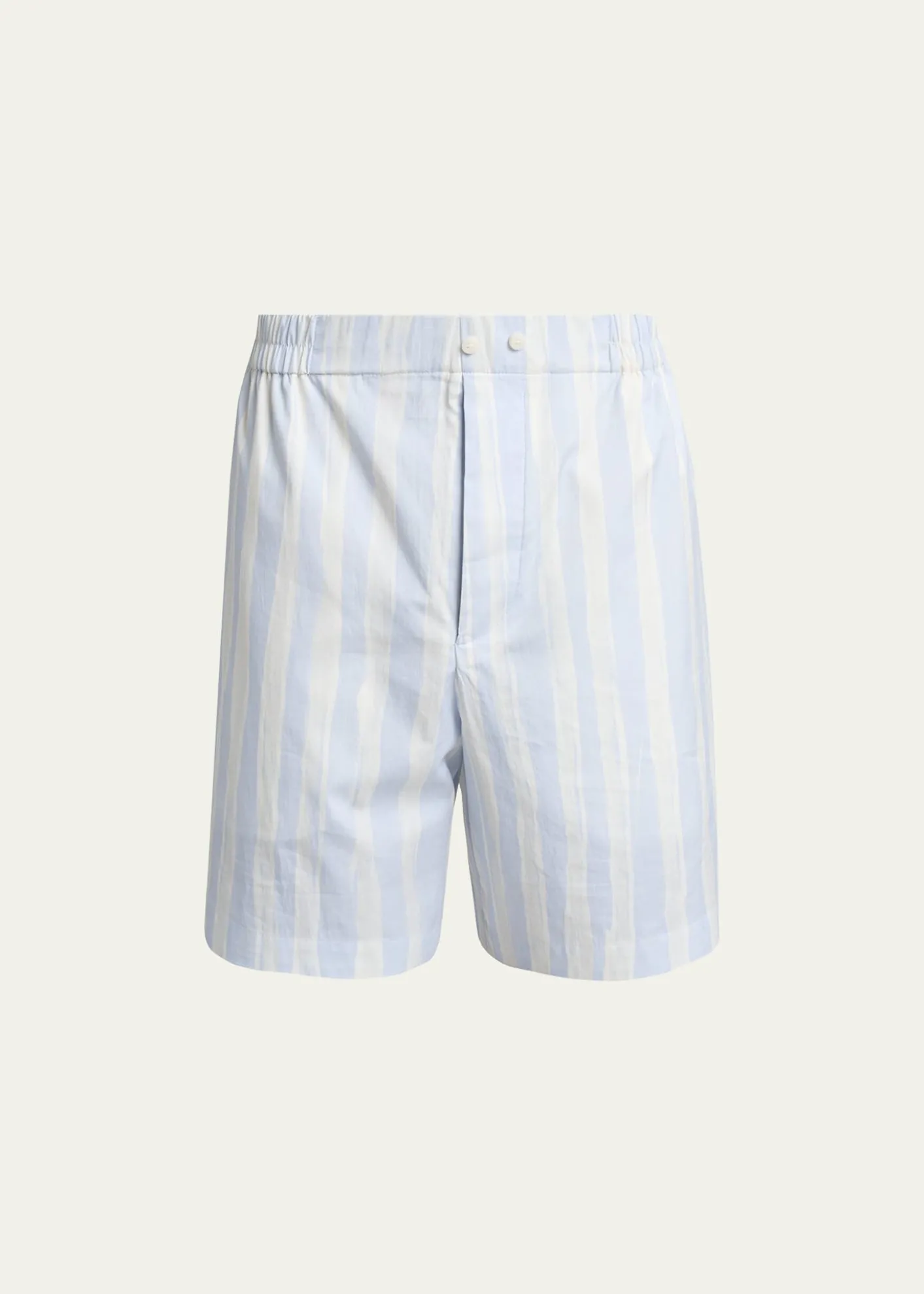 JacquemusMen's Cotton Stripe Relaxed Flat-Front Shorts