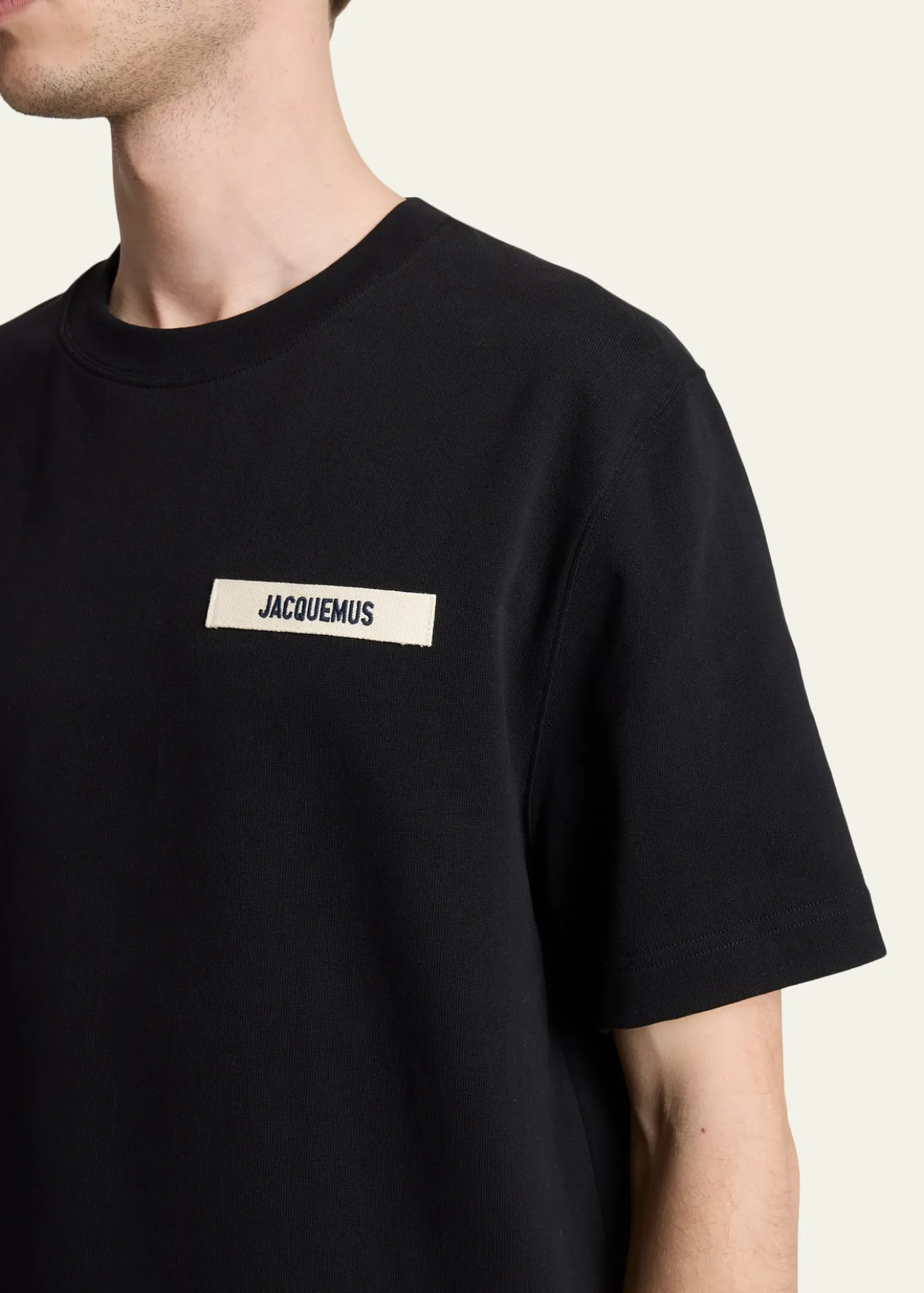 JacquemusMen's Grosgrain Logo Crewneck T-Shirt