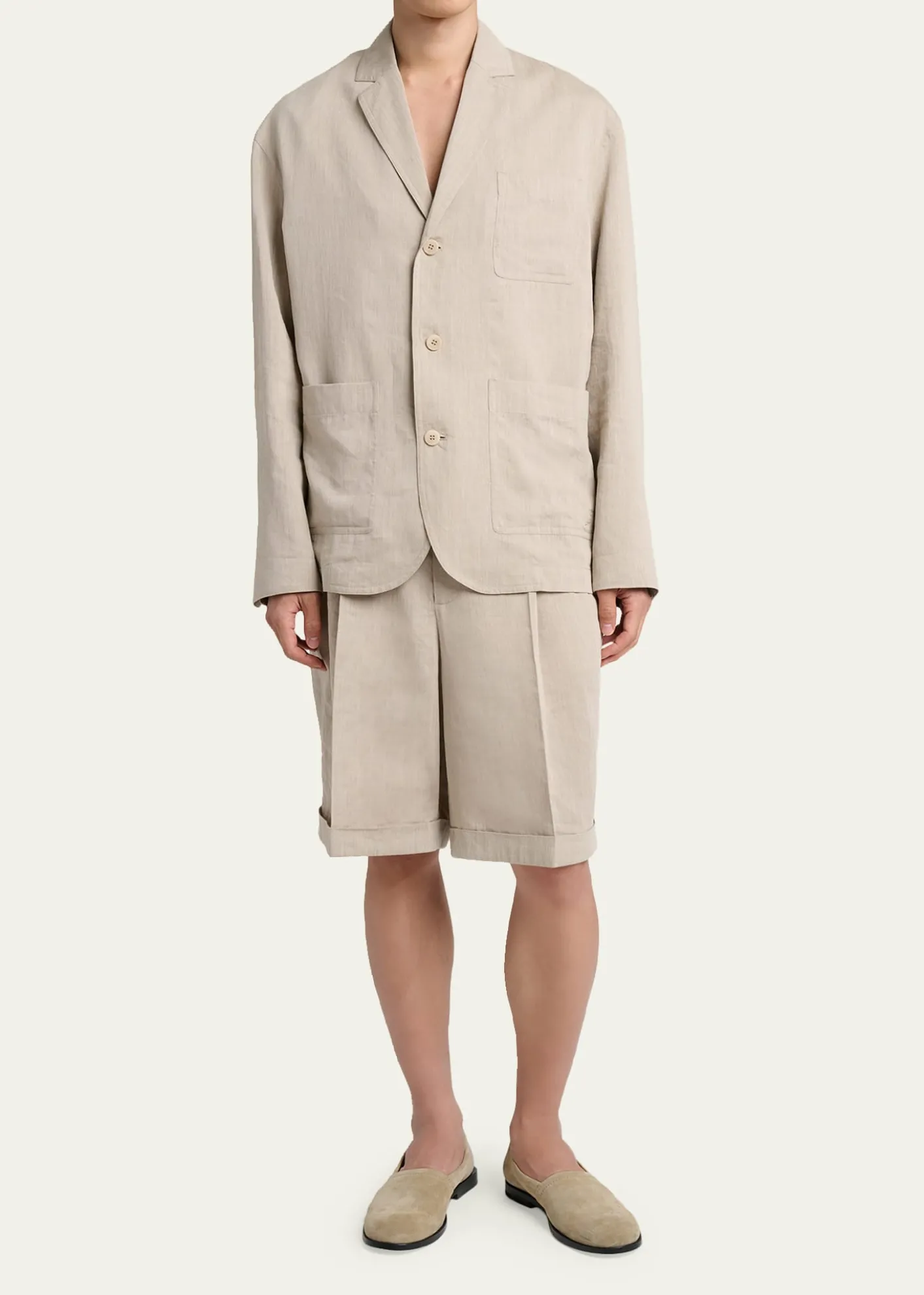 JacquemusMen's Herringbone Linen-Blend Blazer