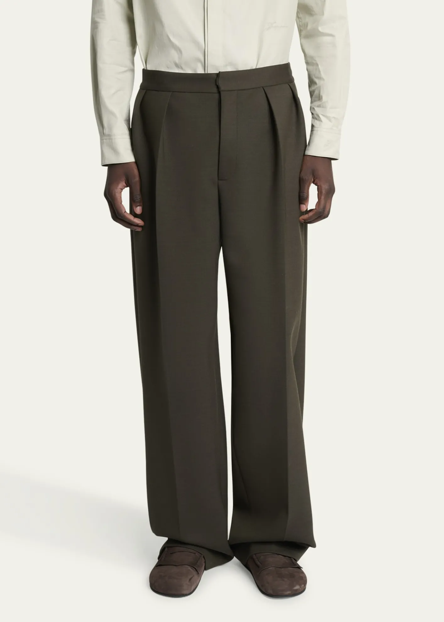 JacquemusMen's Le Pantalon Wide-Leg Pleated Pants