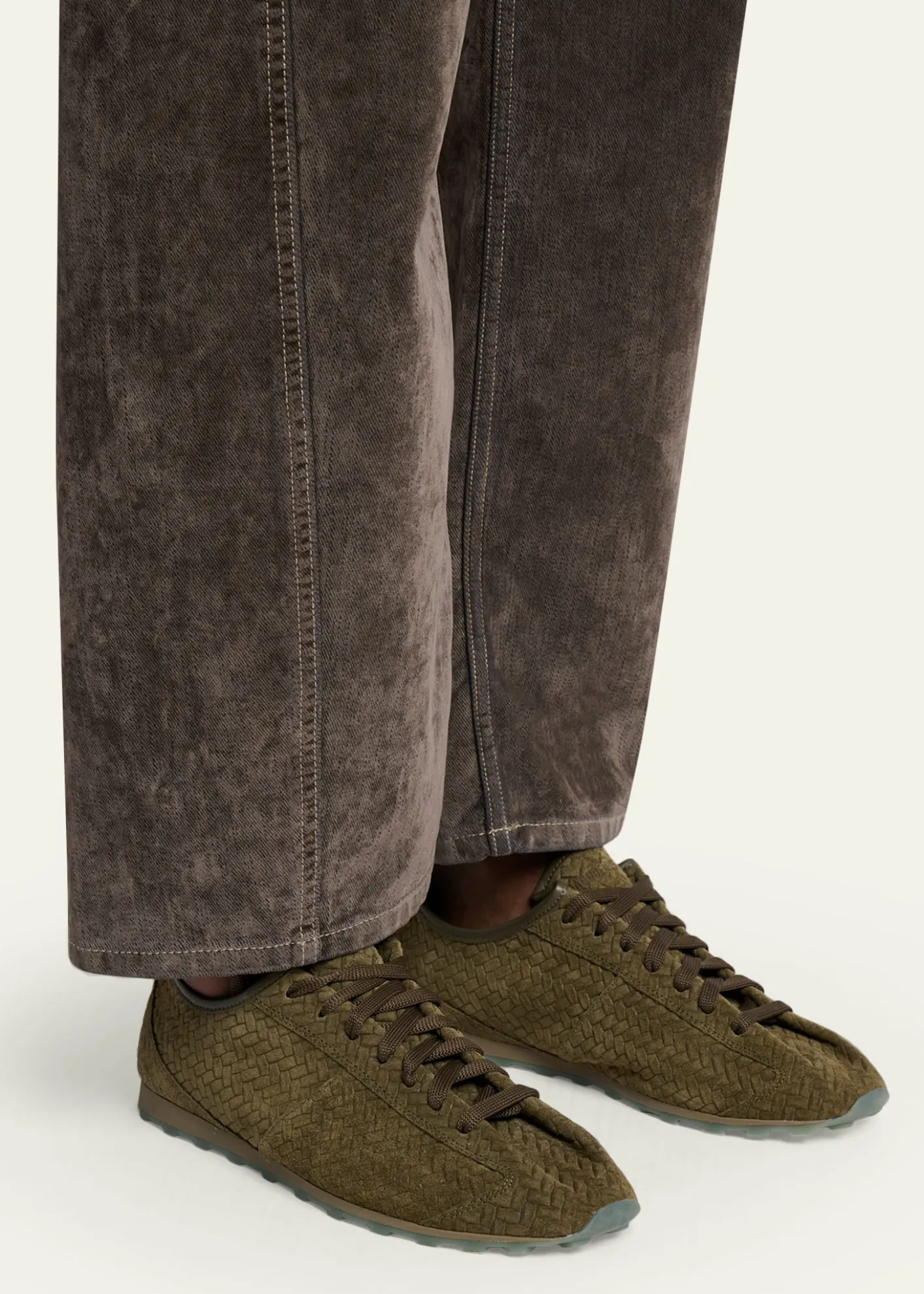 JacquemusMen's Les Tennis Embossed Suede Low-Top Sneakers