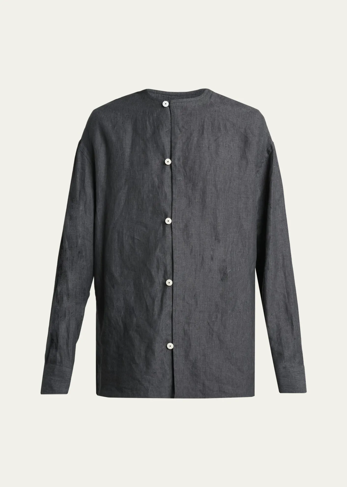 JacquemusMen's Linen Hairline Stripe Relaxed Button-Down Shirt