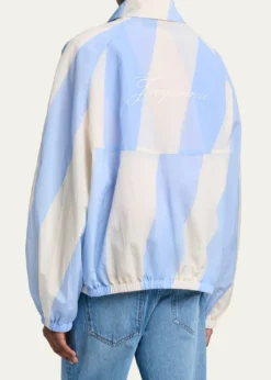 JacquemusMen's Wide-Stripe Nylon Shirt Jacket