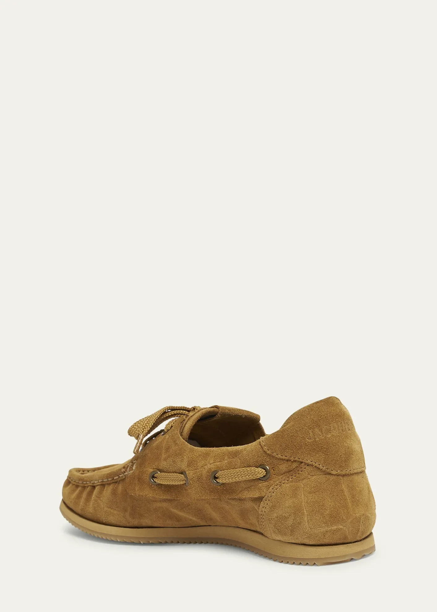 JacquemusMoc-Toe Croc-Embossed Suede Boat Shoes