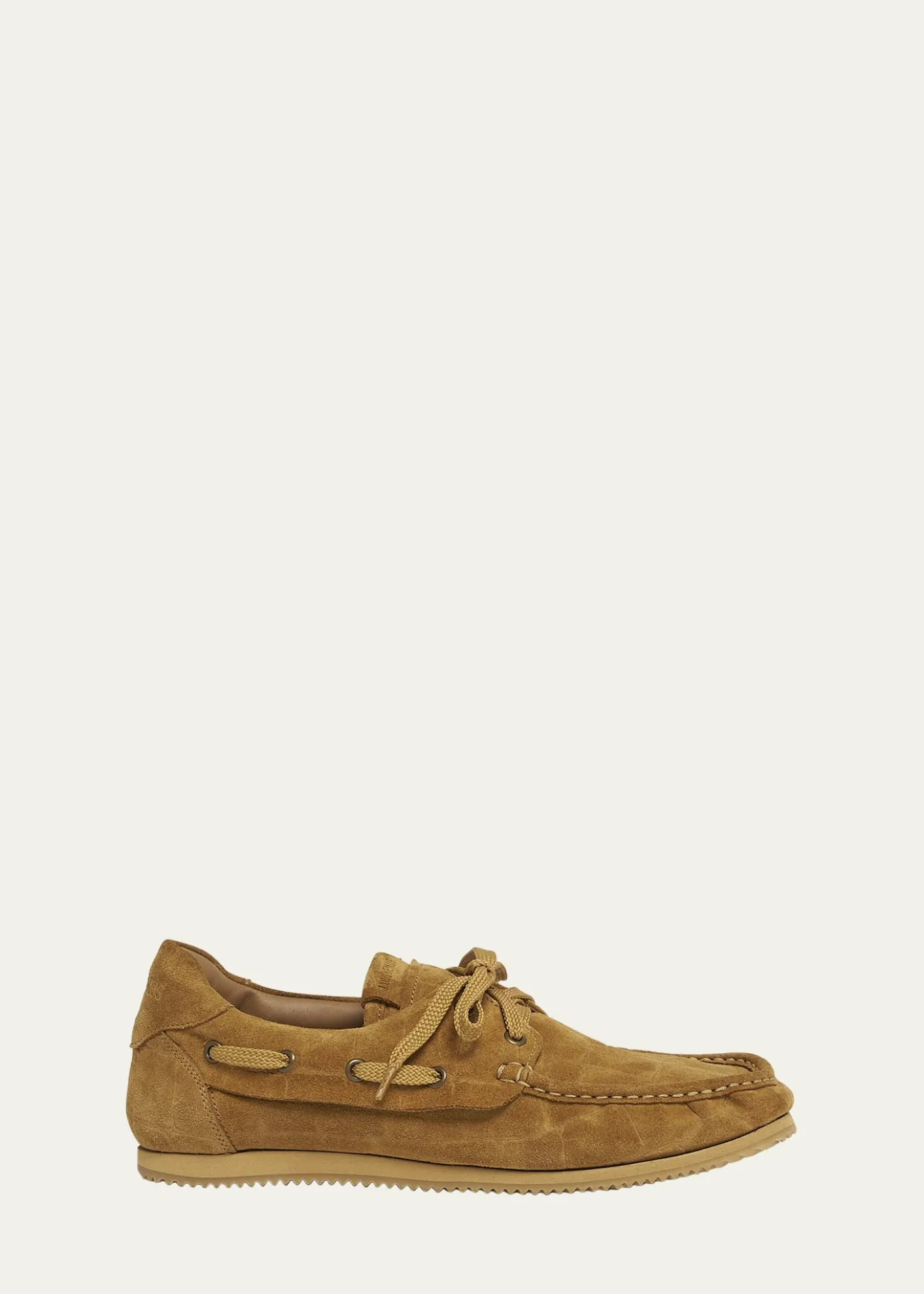 JacquemusMoc-Toe Croc-Embossed Suede Boat Shoes