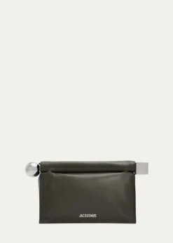 JacquemusRonde Carré Leather Clutch
