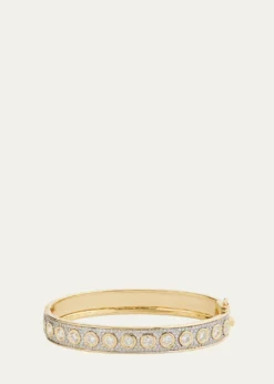 Jamie Wolf18K Yellow & White Gold Bezel-Set & Pave Diamond Hinge Bangle