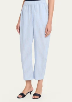 Jamie HallerThe Boxer Striped Barrel-Leg Ankle Pants