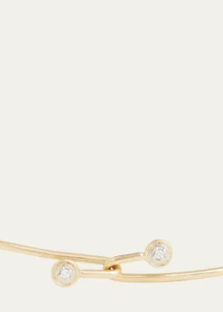 Jamie Wolf18K Yellow and White Gold Round Edge Diamond Drop Wire Necklace