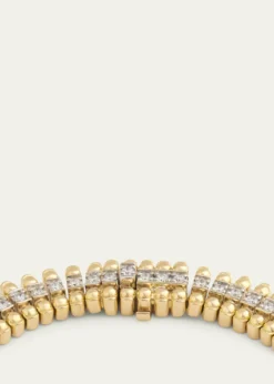 Jamie Wolf18K Yellow Gold and White Gold Beaded Edge Necklace with Diamonds