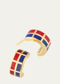 Jan LeslieDash Rectangle Gemstone Huggie Earrings