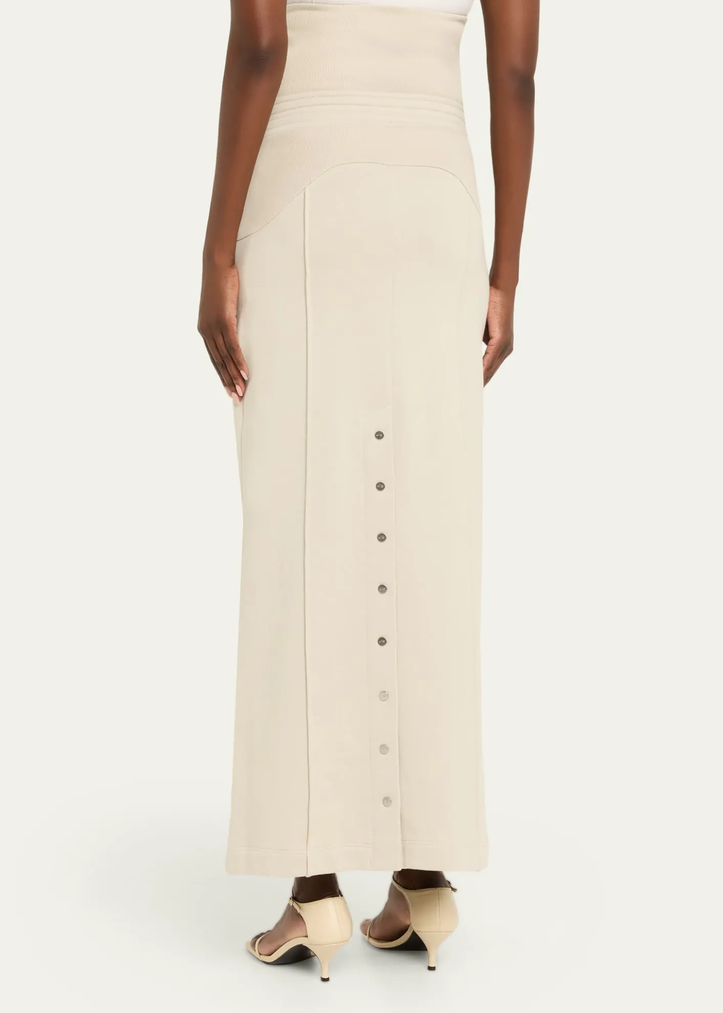 Jane WadePinstripe Short-Sleeve Dress