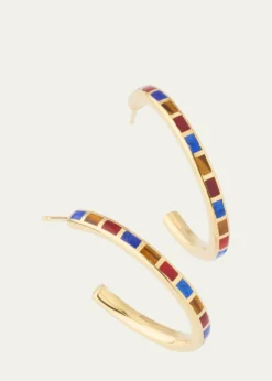 Jan LeslieDash Rectangle Gemstone Hoop Earrings