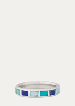 Jan LeslieLapis, Blue MOP and Turquoise Dash Band Ring