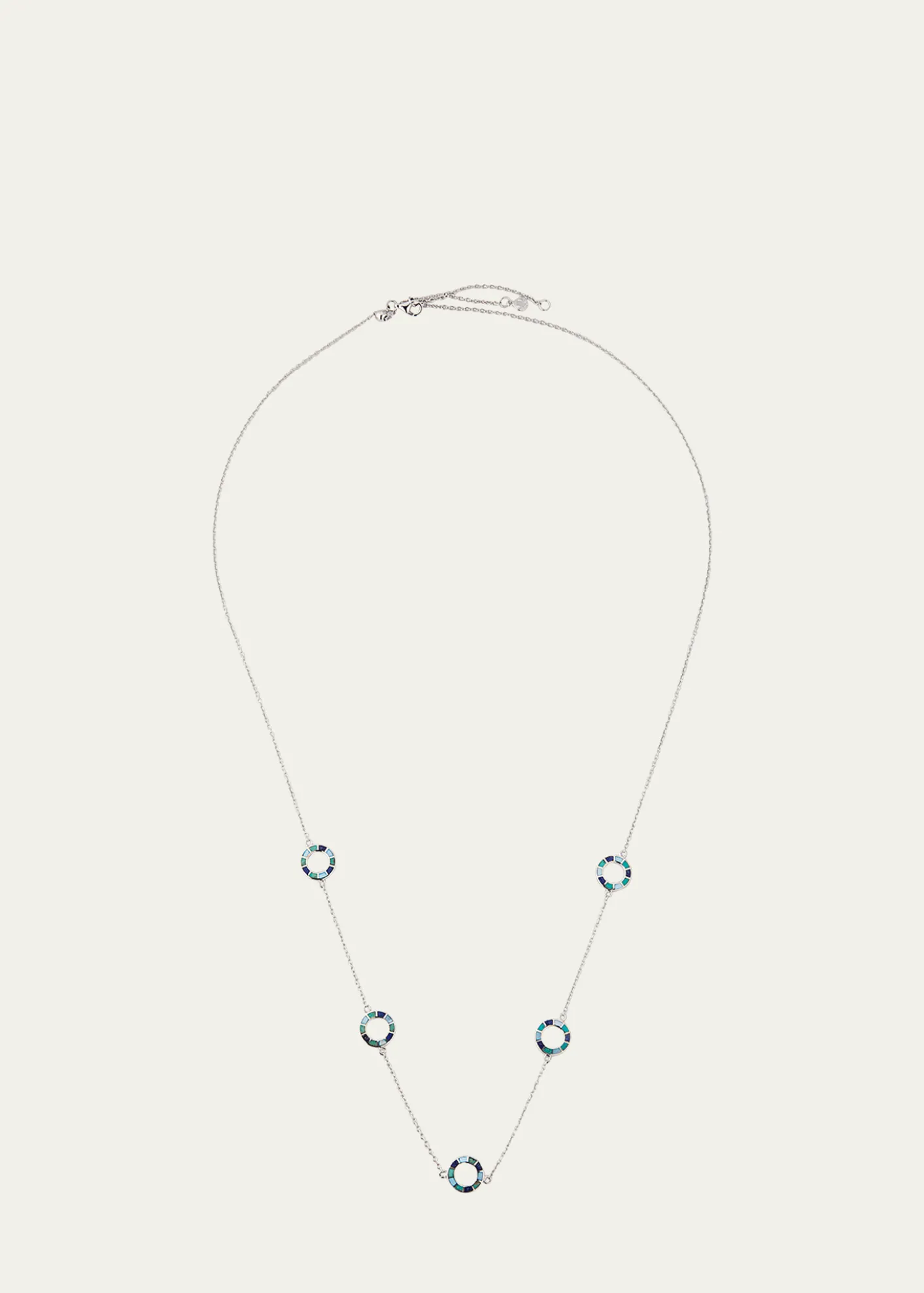 Jan LeslieLapis, Blue MOP and Turquoise Dash Circle Five-Station Necklace